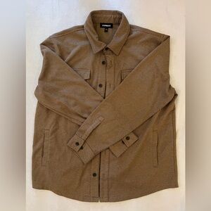 Express Men's Brown Flannel Button Down Shirt Jacket L
